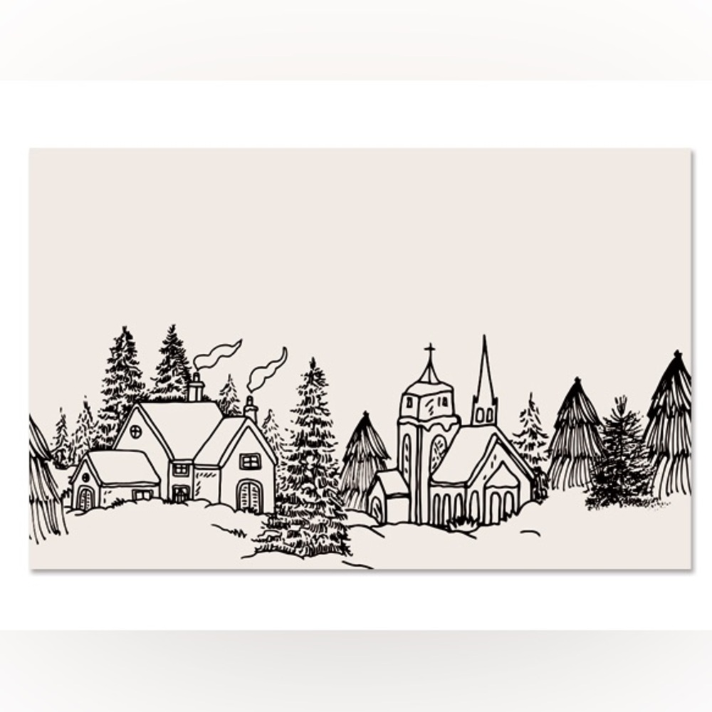 Winter Toile Enclosure Card 3.5x2.25" Pack of 50